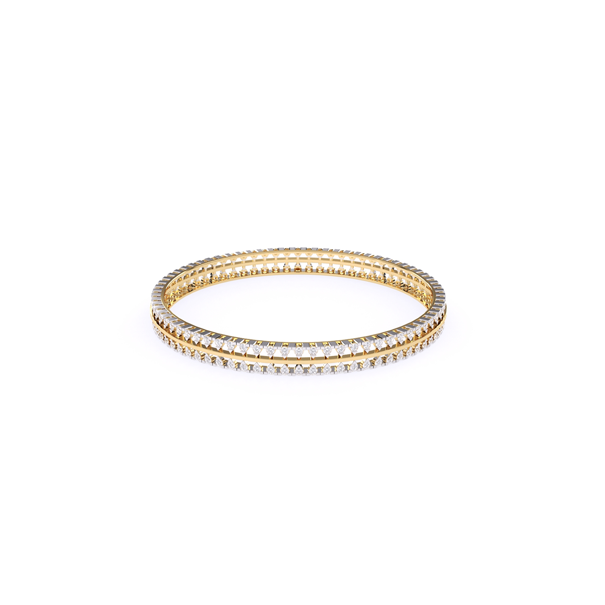 Round Single Line Lab grown Diamond Bangle